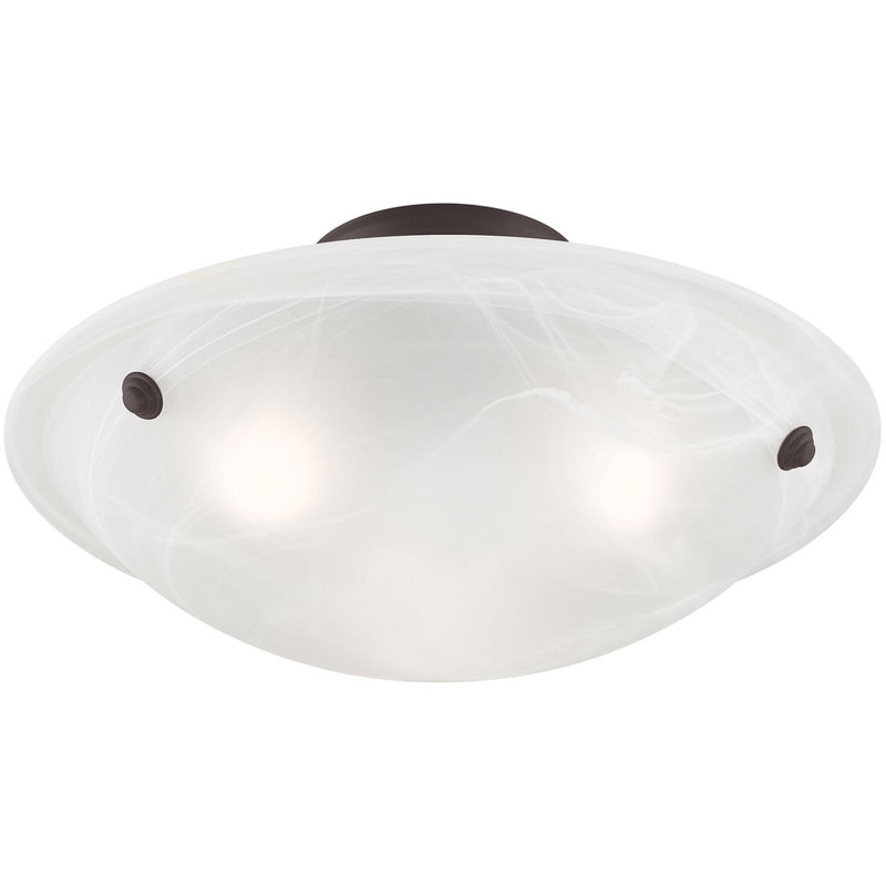 Glass Semi Flush Mount, Bronze