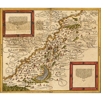 ArtDirect Vintage Maps Gallery Wrapped Canvas Art Titled: Holy Land and the Twelve Tribes