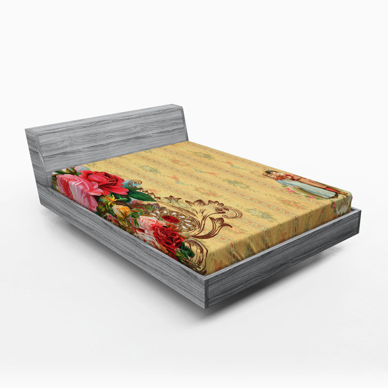 Microfiber Floral Fitted Sheet, Queen Fitted Sheet