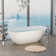 63" Freestanding Solid Surface Bathtub Stone Resin with Overflow and Pop-up Drain, 3 Colors Option