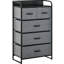 Commode grise 5 chambres - Commode en tissu et cadre en acier avec tiroirs pliables