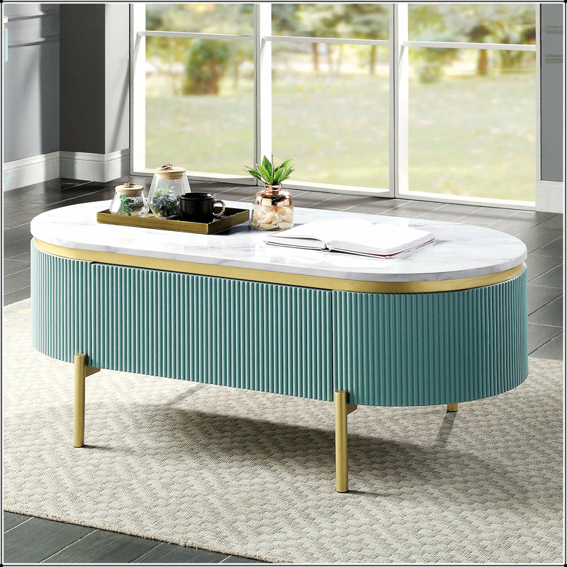 Table de salon Glam, Bleu sarcelle