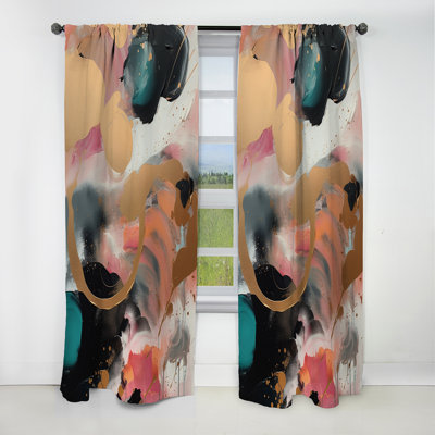 Brett - Abstract Marble Curtain - Blackout Marble Curtain - 1 Panels
