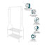 Aravind Clothes Rack Steel Clothing Rail With Two Shelves Hanging Hooks 5ft Height-920858839