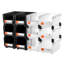 Bacs de rangement en plastique empilables, 14,8 x 8,5 x 7,1 pouces (paquet de 12), contenants en plastique pour organiser et bacs de rangement pour le garage, petites pièces, fournitures de bureau, autres accessoires, noir et transparent-356451308