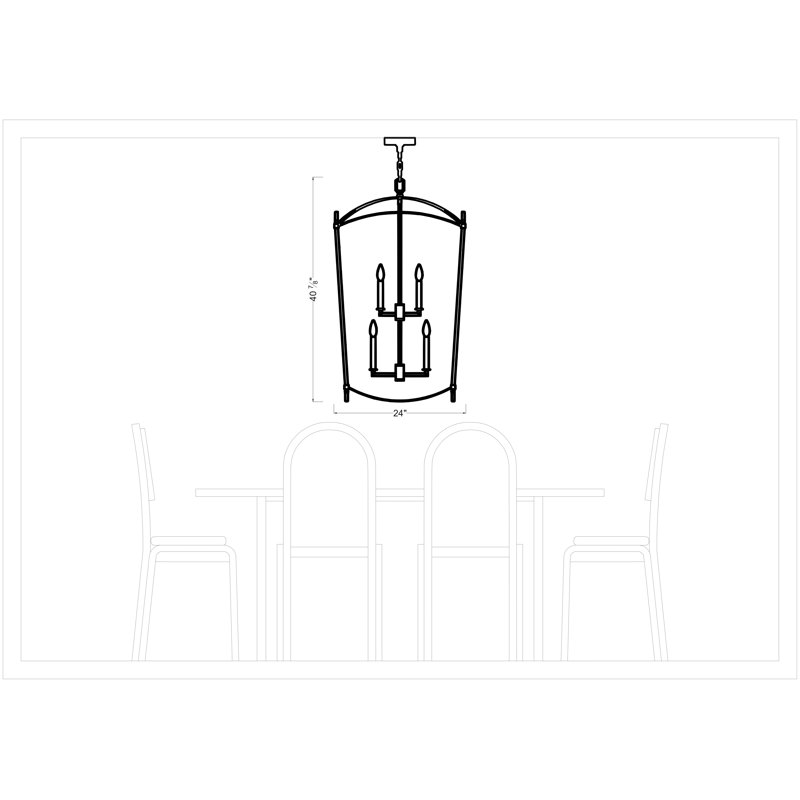 Thayer 8-Light Lantern Chandelier, Smith Steel