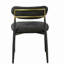 Chaise d'appoint Jaramillo en tissu noir et finition noire (ensemble de 2)