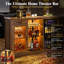 Armoire de bar 60,2 pouces avec espace pour réfrigérateur à vin, DEL ambre-1672445402