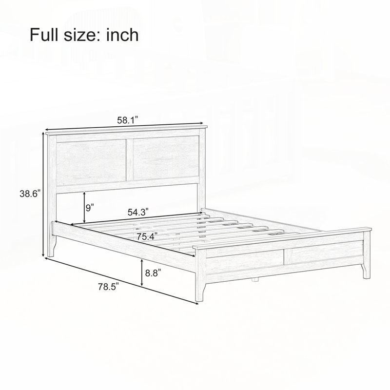 Lit plateforme robuste en bois au design extraordinaire pour un sommeil relaxant, Double, Dérive en mer