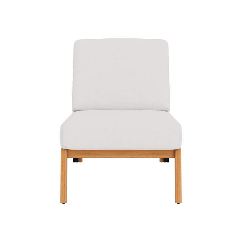 Alpine Outdoor Teak Chaise Lounge, Canvas Natural