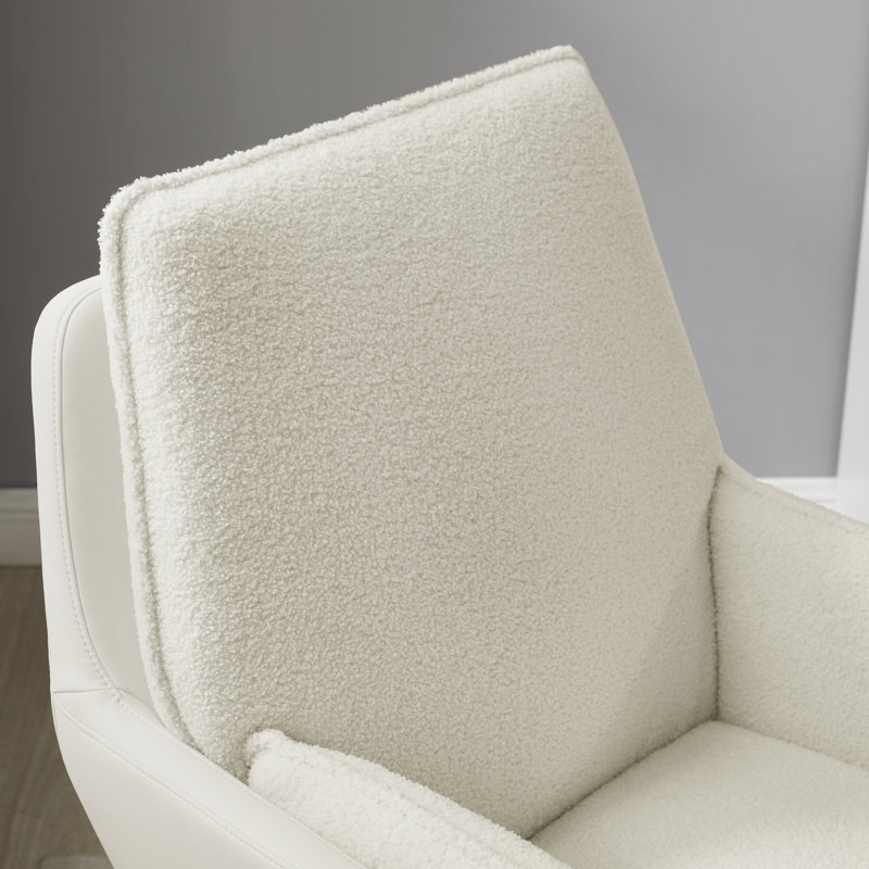 Fauteuil d'appoint pivotant Deadra, Blanc