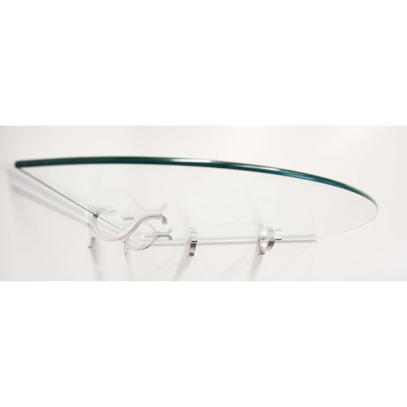 Tablette d'angle en verre, Chrome