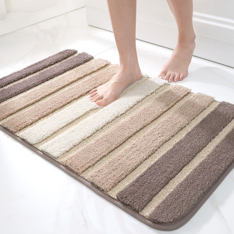 Danimir Microfiber / Microsuede Non-Slip Bath Rug, 20" W x 32" L, Brown