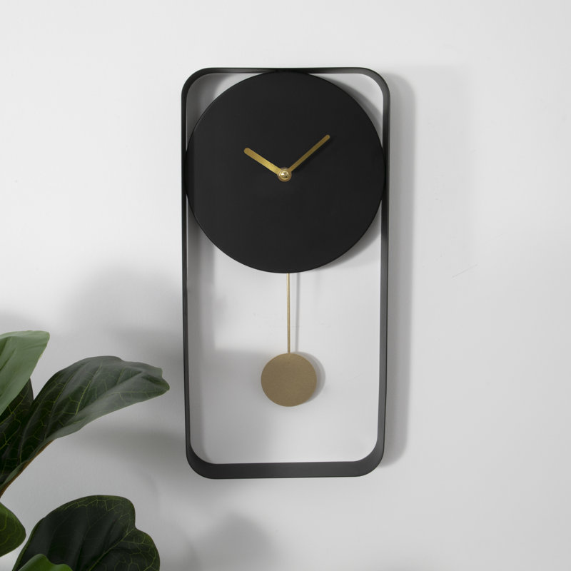 Capressa Metal Wall Clock, Black/Gold