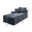 Canapé modulaire gris en velours côtelé, fauteuil d'appoint sans accoudoirs pour salon-847027081