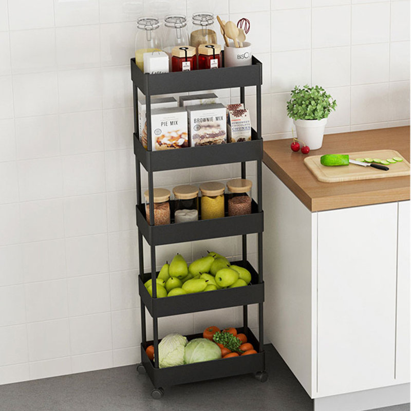 Bubalo 116cm H x 40cm W Utility Cart with Wheels, Black