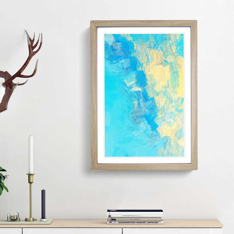 Glass Heart - Picture Frame Graphic Art Print, Oak Framed, 87cm H x 62cm W x 2cm D