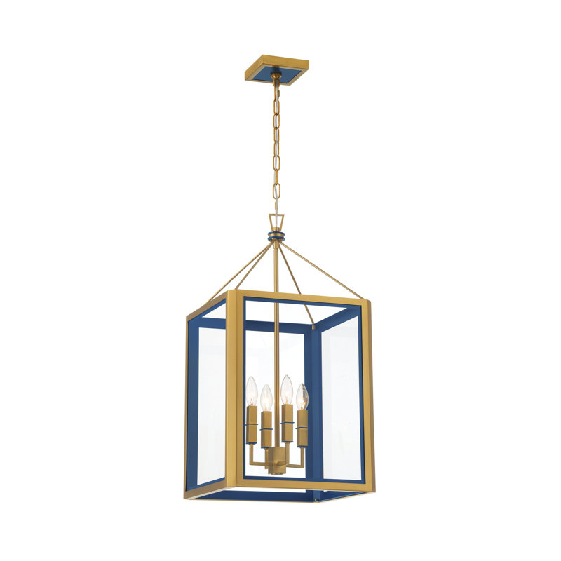 Libby Langdon Herrick 15" Luxe Gold + Navy Chandelier