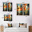 «Orange Palm Trees Mosaic», 2 pièces-42857644-42857632