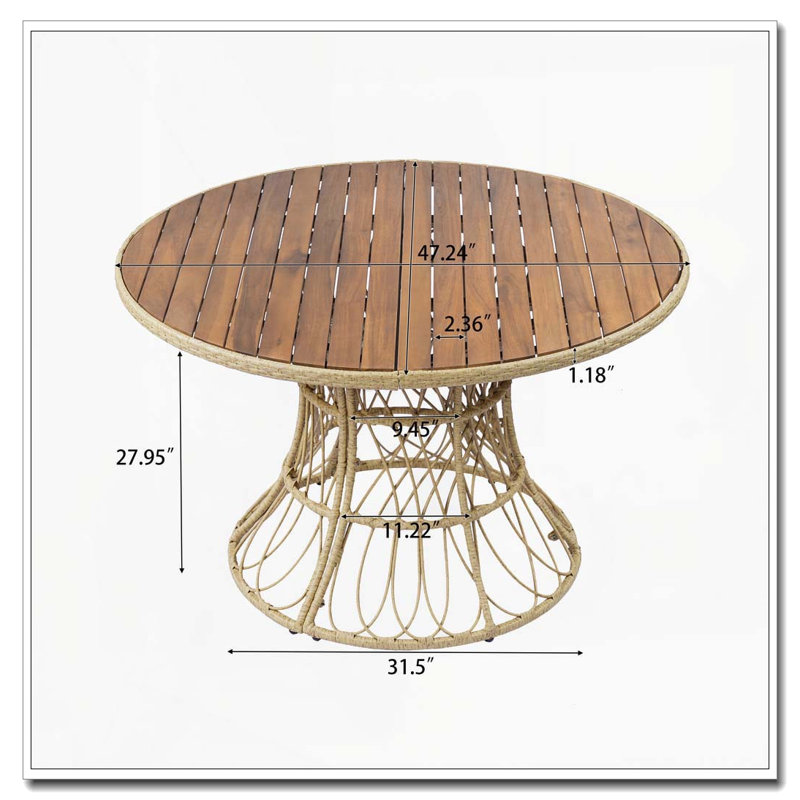 Table de salle à manger d'extérieur durable