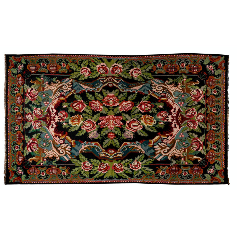 Tapis de laine tissé à la main 7,7 x 12,6 pi Kilim Bessarabian Vintage de Moldova