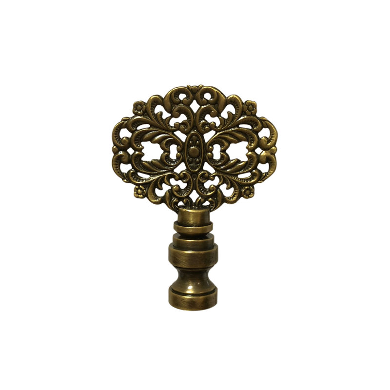 Faîteau lampe filigree floral, Laiton antique