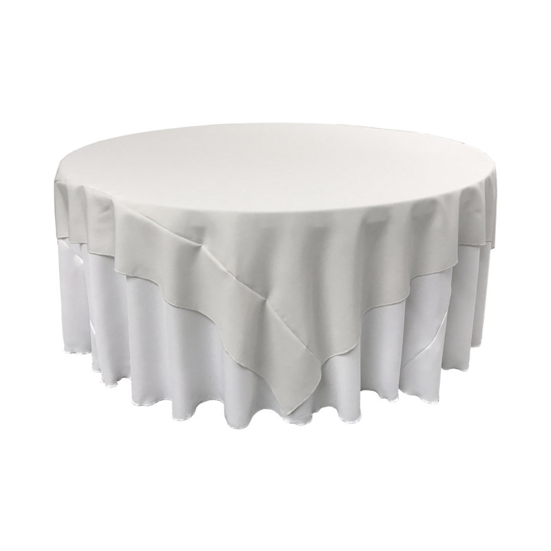 Wayfair Basics® Fisher Solid Color Square Tablecloth, White, 90" Square