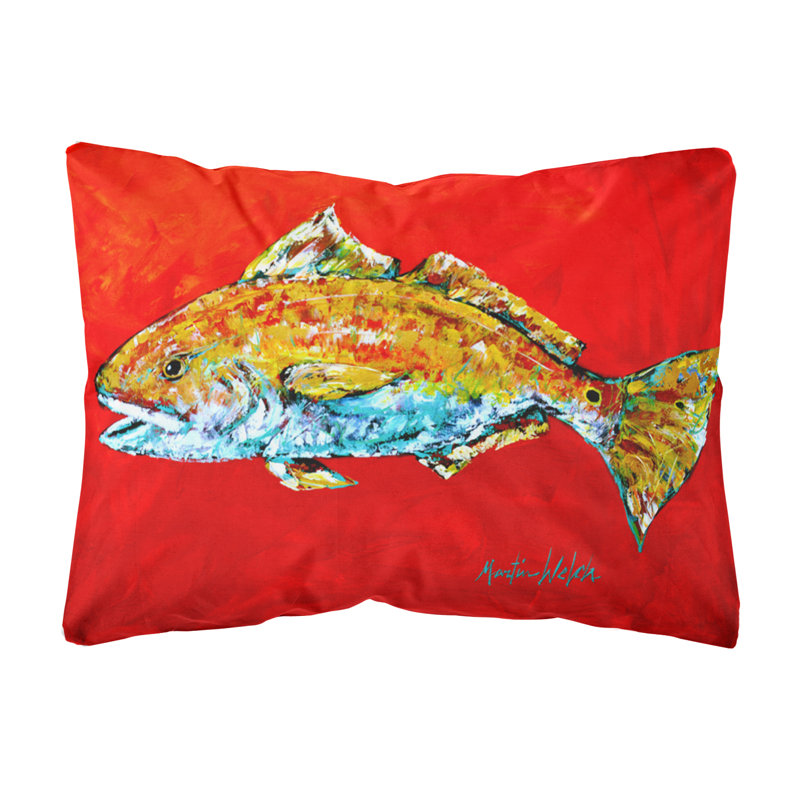 Coussin intérieur/extérieur à tête rouge Red Fish