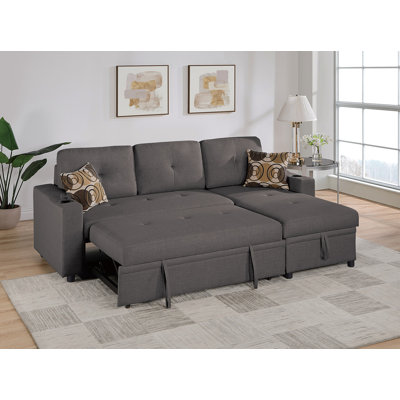 Canapé modulaire convertible en frêne noir Dorris
