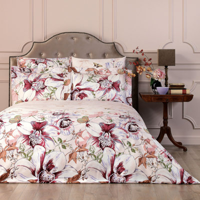 Drap-housse en rayonne à motif floral Orchids