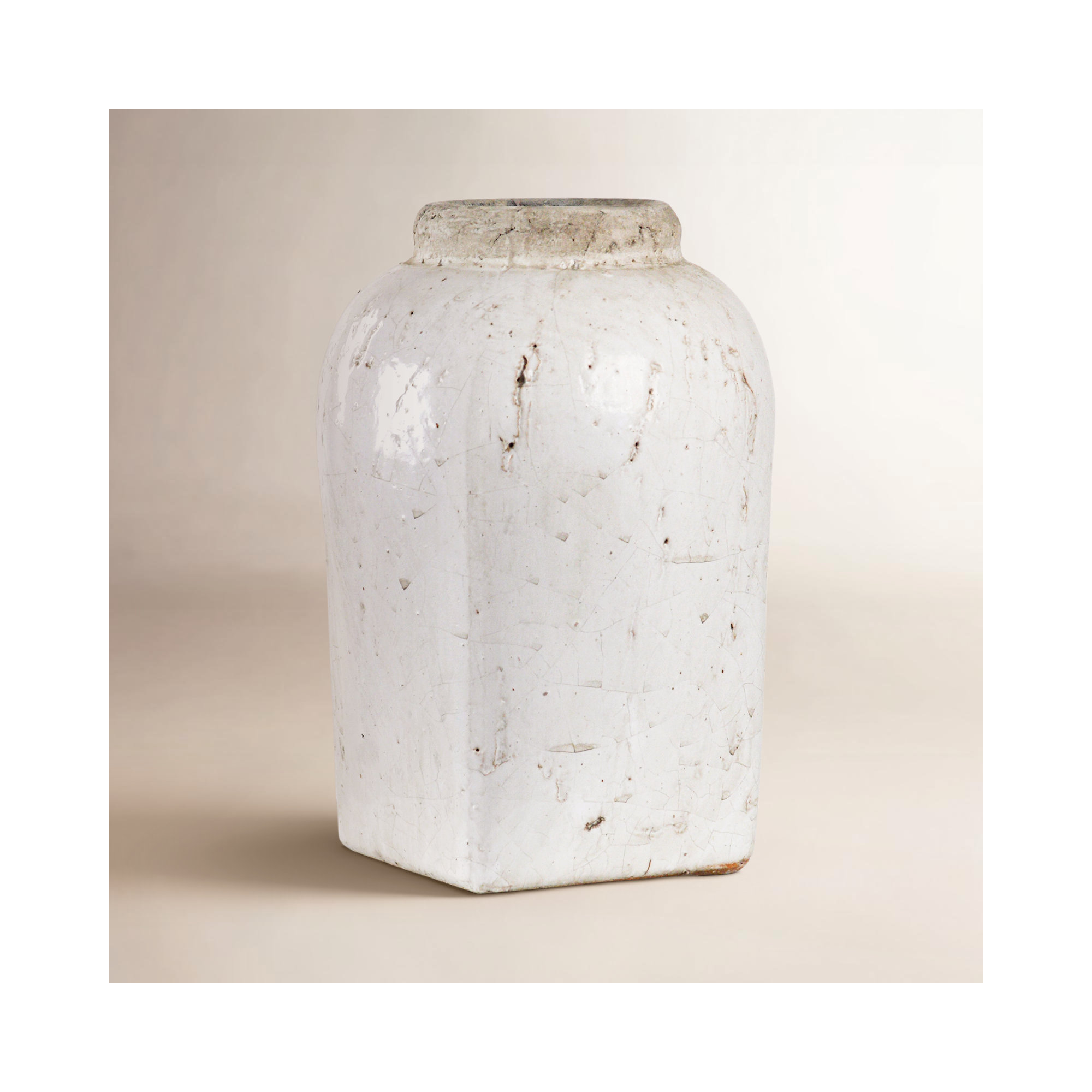 Stoneware Table Vase, 15" H x 11.5" W x 11.5" D