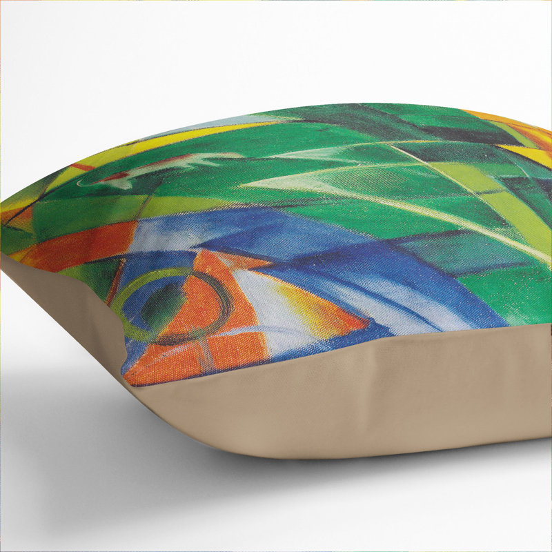 Landscape With Animals Square Throw Cushion, 40cm H x 40cm W x 15cm D, Stone