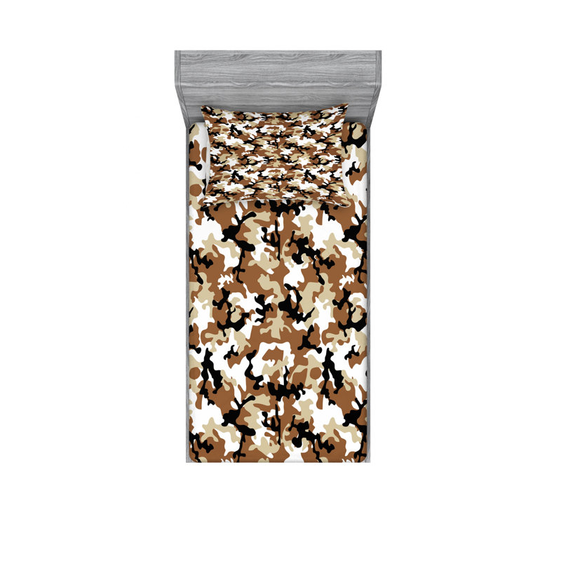 Microfiber Camouflage Sheet Set, Twin XL Sheet Set with Fitted Sheet