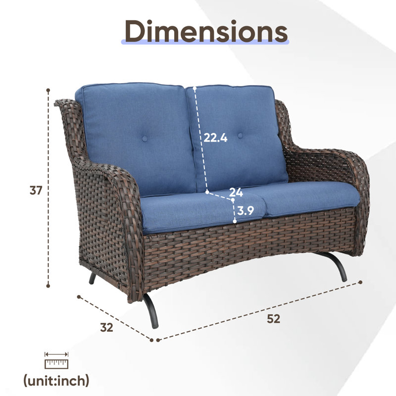 Chaise d'extérieur Schutt, Brun, Bleu