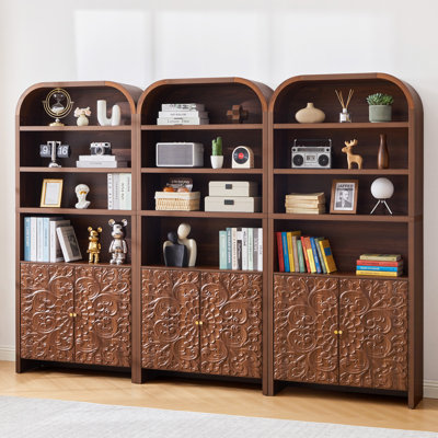 Bibliothèque standard H 70,87 po avec armoire de rangement