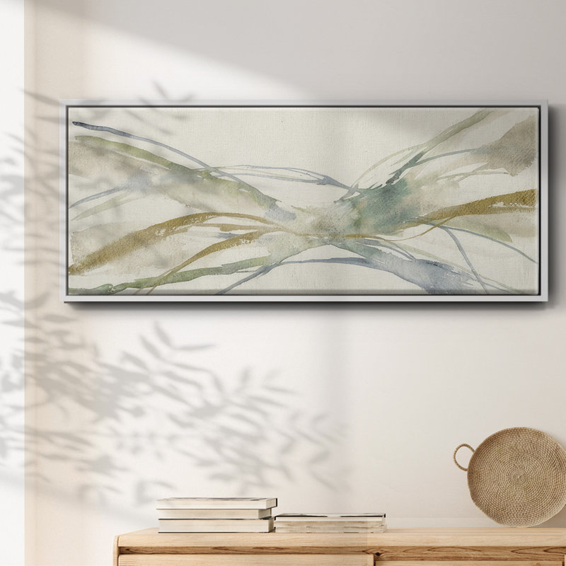 Watercolor Waves II- Framed Canvas, 20" H x 50" W