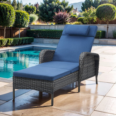 Chaise longue inclinable avec coussins Dahlyla
