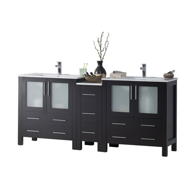 Meuble-lavabo double 72 po avec lavabo