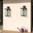 20" Dusk to Dawn Outdoor Wall Sconce Set, Matte Black Porch Light with Clear Glass