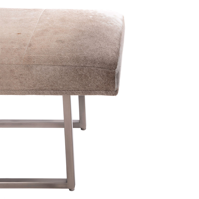 Bonita Cowhide Bench, Taupe