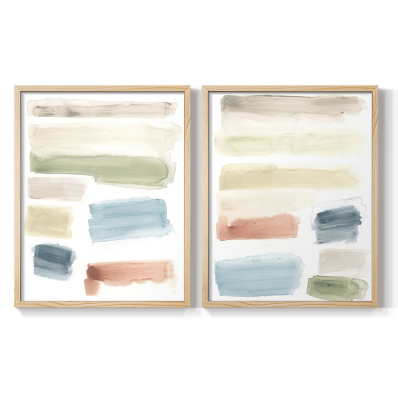 Watercolor Swatches I-Premium, reproduction encadrée - prête à être accrochée - aucun clou requis - aucun clou requis