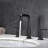 Matt Black Widespread Bathroom Sink Faucet With With CUPC Water Supply Hose And Cartridge