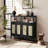 Bohemian Rattan Buffet Storage Cabinet - Solid Wood Frame, 3-Position Adjustable Shelves, No-Handle Push-To-Open-1344855369