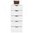 Dresser Kamran, Five Drawer Narrows, White Finish-1493235702
