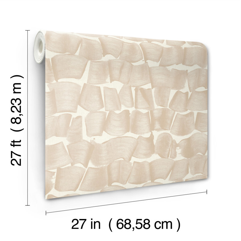 27' L x 27" W Wallpaper Roll, Blush