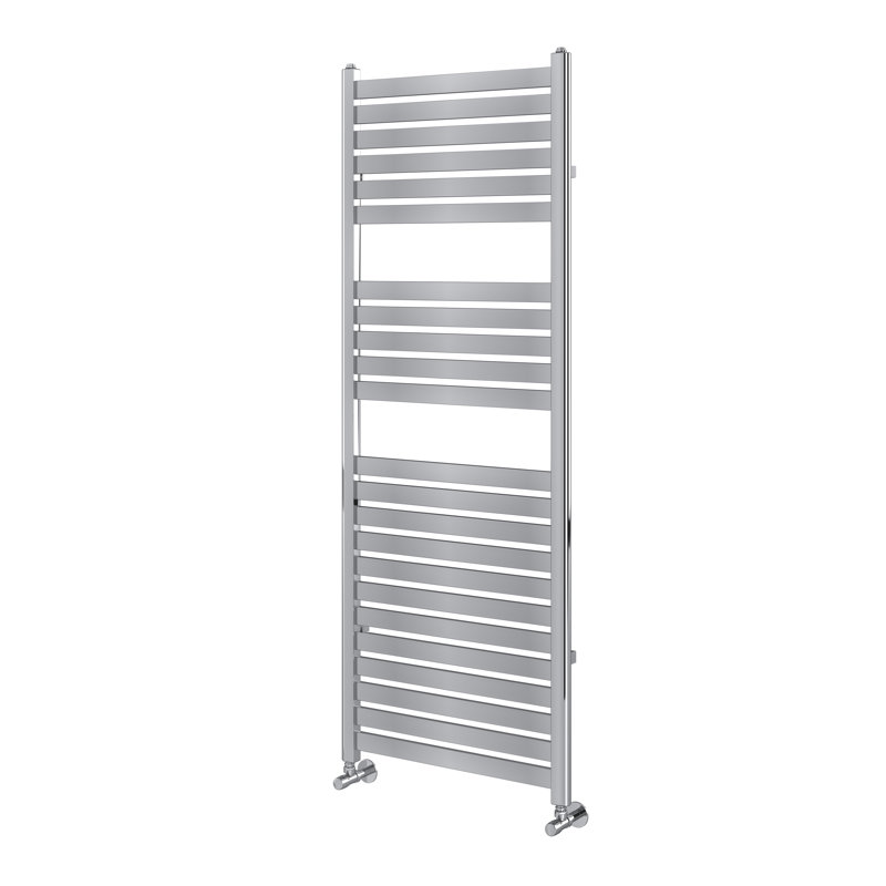 Flat Panel Towel Rail Heated Towel Rails, 1500mm H x 600mm W x 30mm D, Chrome