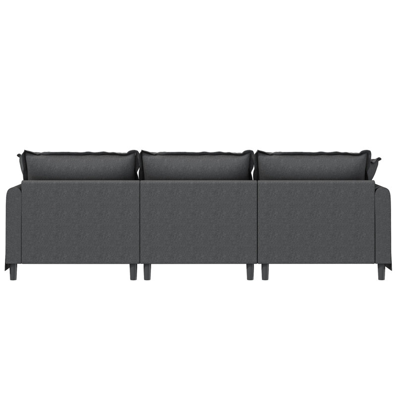 Lit modulaire en chenille 3 chambres - Rembourrage en mousse haute, tissu souple rembourré 3 places polyvalent, coussins à ressorts ensachés