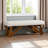 Elle Bench in Cream Boucle Fabric & Brown Finished Wood, 17.49" H X 48.45" W X 18.26" D-888063807