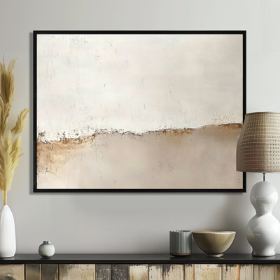 Gold White Shadow Lines Abstract - Minimalism Framed Wall Art, Gold Minimalist Canvas Print