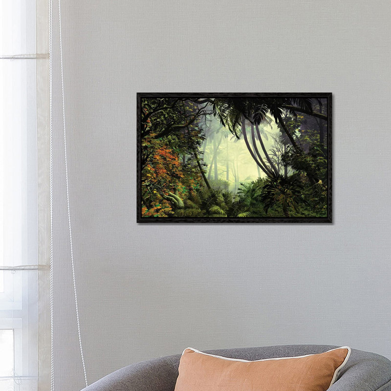 Exciting Jungle by Angel Estevez - Floater Frame Gallery-Wrapped Canvas Giclée on Canvas, Black, 45.72 cm H x 66.04 cm W
